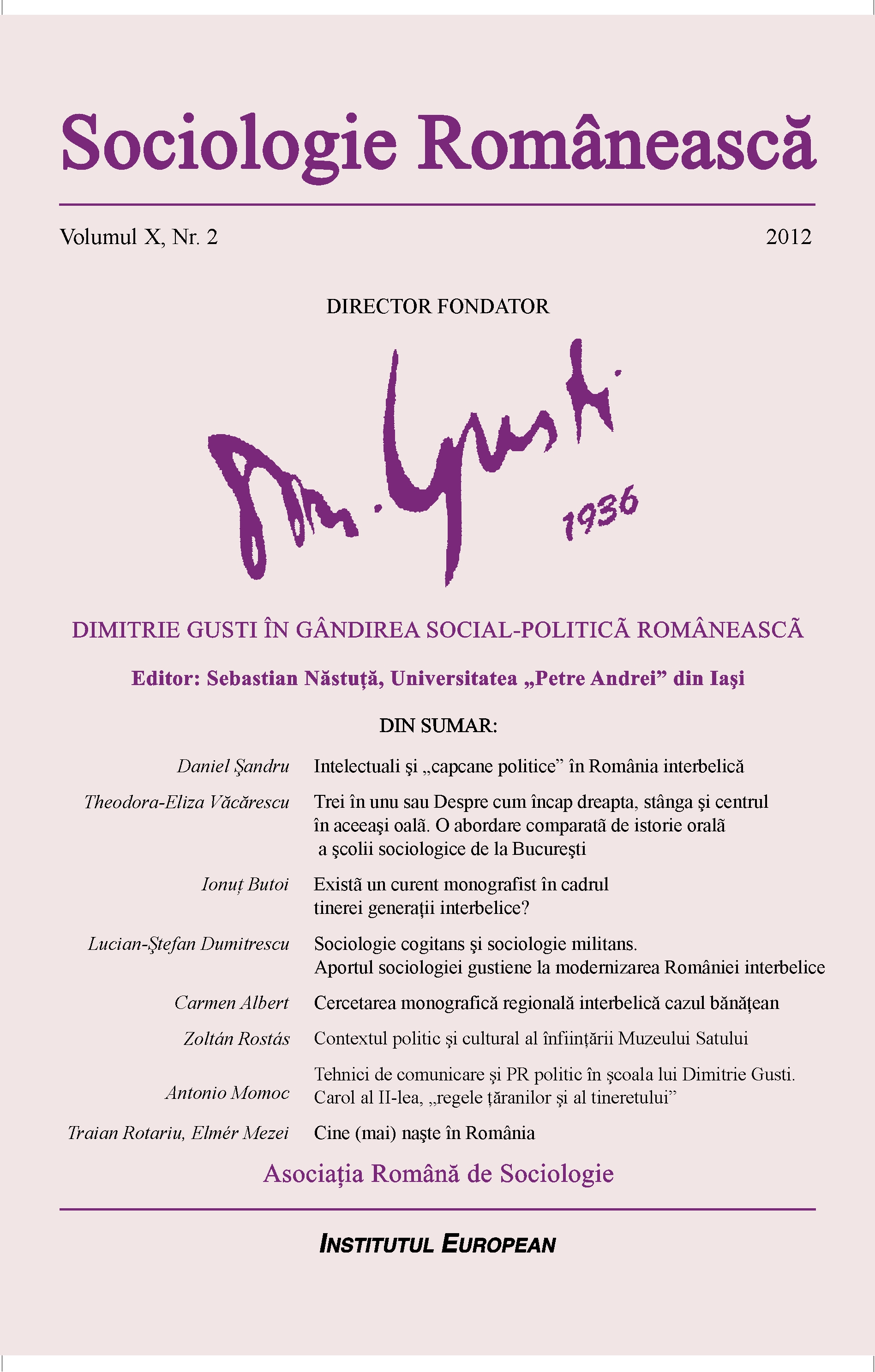 Coperta Sociologie Românească 2/2012